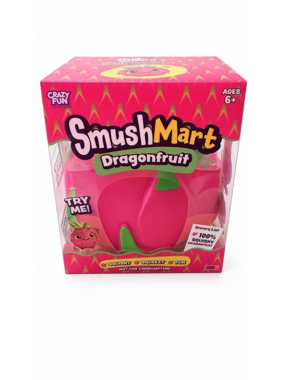 SmushMart Dragonfruit Squish Toy Crazy Fun Stretch Squeeze Ages 6+ New Sealed